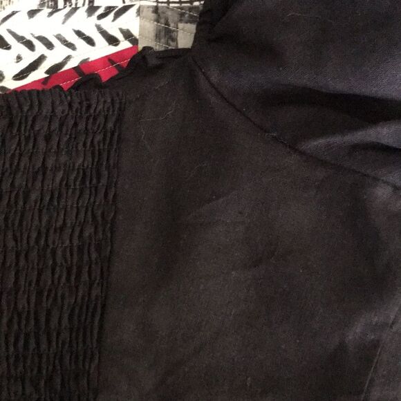 House of Harlow 1960 Puff Sleeve Linen Blend Crop Top Black sz 10 NWOT - Picture 15 of 15